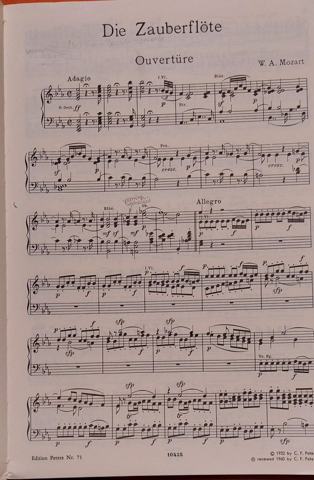 Die Zauberflöte  von Mozart Klaviernoten und Vocal Score in Neckarsulm