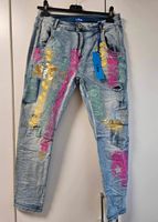 Sexy Woman Jeans L 40 42 44 toller bunter knalliger Aussruck Baden-Württemberg - Tuttlingen Vorschau