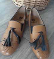 GKM Mayer Slipper Budapester Quaste beige blau Loafer 36 NEU Bayern - Bogen Niederbay Vorschau