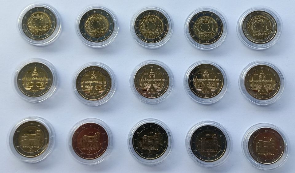 BRD 2 Euro Gedenkmünzenset 2006-2019 (21 Serien = 105 Stück) in Quierschied