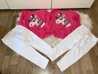 Zwillinge Einhorn Shirt pink rosa Leggings weiß 104 H&M Baden-Württemberg - Sulz Vorschau