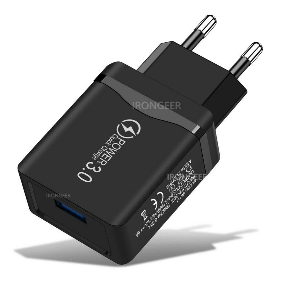 QC 3.0 USB-Ladegerät 18W 3,5A Schnellladung-Netzteil für Handys in Frechen