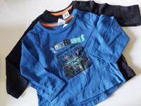 2 Kinder T-Shirt, Gr.74/80, blau+schwarz mit Aufdruck,langarm,NEU Niedersachsen - Wulfsen Vorschau
