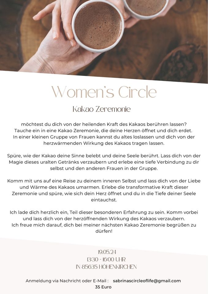Frauenkreis Kakao Zeremonie in Höhenkirchen-Siegertsbrunn