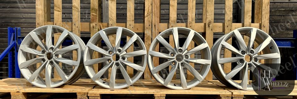 NEUWERTIG ➡️ 4x 17 ZOLL ORIGINAL VW Golf 7 VII 6 VI Alufelgen Mehrspeichenrad DIJON 5G0601025K 5x112 ET48 Felgen ➡️SAUBER auch Plus Sportsvan Skoda Octavia 5E Seat Leon 5F Audi A3 8V - TOP silber 6x17 in Bünde