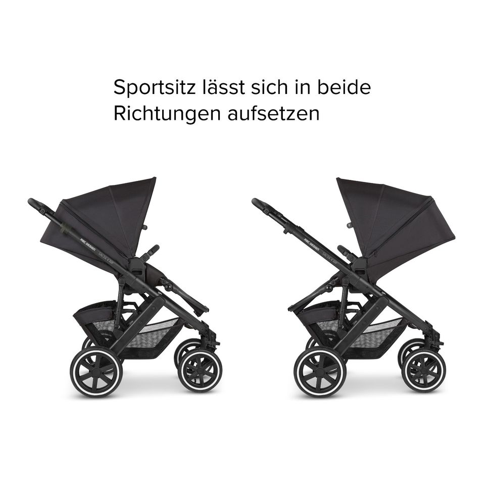 ABC-Design Salsa 4 Air - 2in1 Kinderwagen-Set - Ink - inkl. Babywanne + Sportsitz + XXL-Zubehörpaket - NEU in Fulda