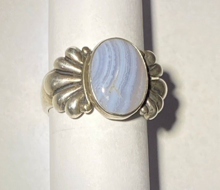 Ring 925 Sterling Silber CHALCEDON Stein echt Design 17 mm Design in Timmendorfer Strand 