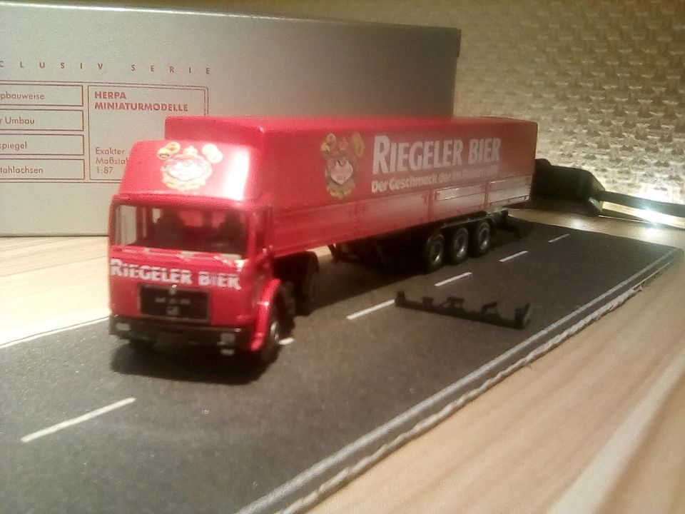 Herpa Lkw MAN F8 Planen Szg Riegeler Bier Neu Ovp in Leverkusen