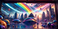 AI Art KI Kunst Poster Bild Rainbow Kreis Pinneberg - Tornesch Vorschau