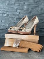 GUCCI GG Canvas Horsebit Peep Toe Plateau Pumps Gr. 38 Saarland - Heusweiler Vorschau