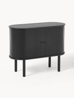 Kleines schwarzes Sideboard mit geriffelter Front Hamburg-Mitte - Hamburg Borgfelde Vorschau