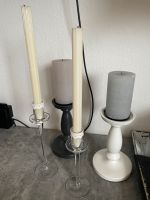 Kerzenständer Glas oder Metall schwarz/ Weiß mit Kerzen Nordrhein-Westfalen - Schalksmühle Vorschau