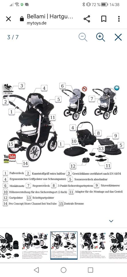 Baby/ Kinder, Bebebi Bellami, 3 in 1 Kombi Kinderwagen in Radeberg