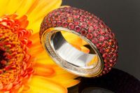 Ring mit Padparadscha Saphir & Brillanten Weißgold 750 Größe 56 Nordrhein-Westfalen - Wegberg Vorschau