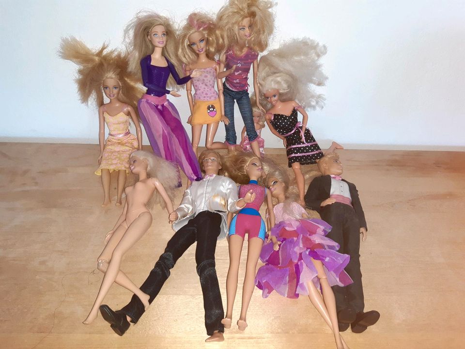 Barbie Wohnmobil Konvolut mit Puppen und Zubehör in Rudelzhausen