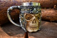 Krug Becher Tasse Wikinger Viking Skull Edelstahl Bierkrug NEU Sachsen-Anhalt - Spickendorf Vorschau