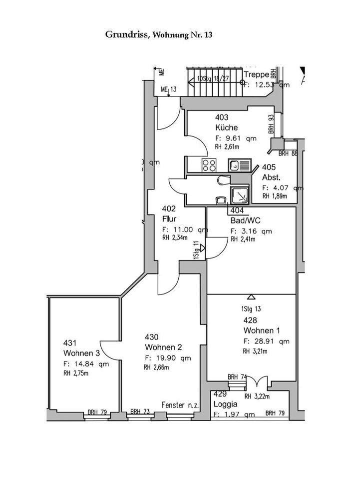 vermietete Altbauwohnung mit Loggia in Berlin