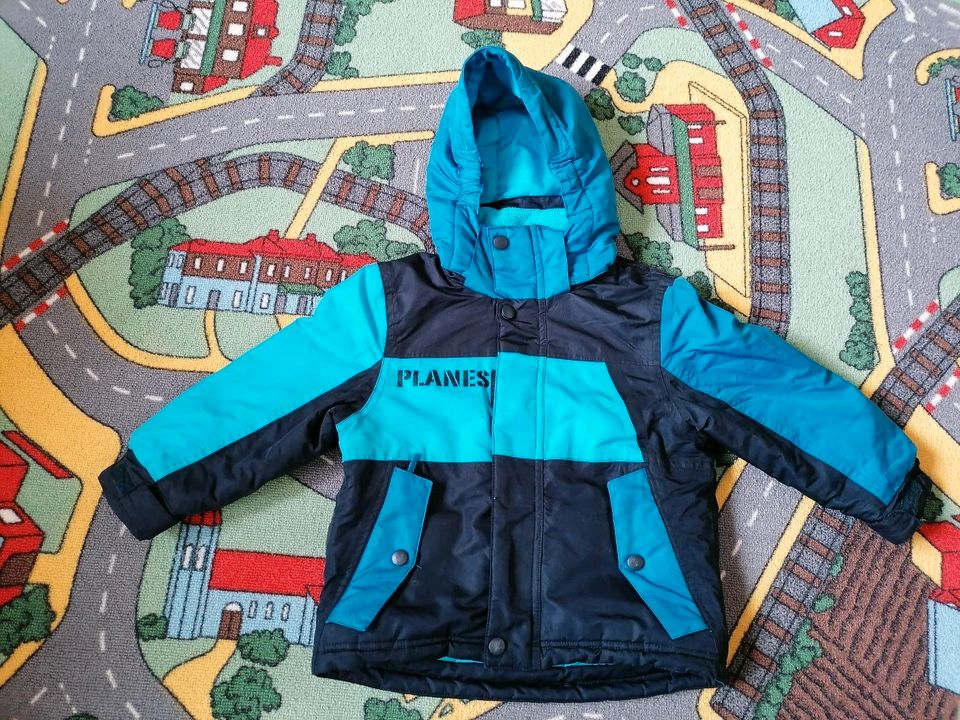 ❤️ NEUWERTIG ! DICKE Winterjacke Jacke Gr 98 blau Flugzeug Jacke in Bad Kissingen