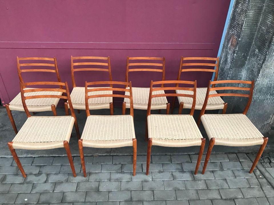 Niels Möller Møller Stühle Esszimmerstühle neu geflochten Modell 78 RAR! Teak Teakholz mid Century danish Design 60er Vintage Chairs in Berlin