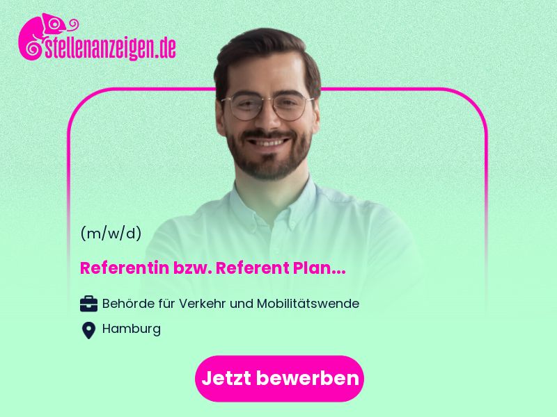 Referentin bzw. Referent (m/w/d) Planung in Hamburg