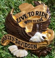 Harley Davidson Gürtelschnalle Live to Ride USA Buckle Eagle Gold Bayern - Mönchsroth Vorschau