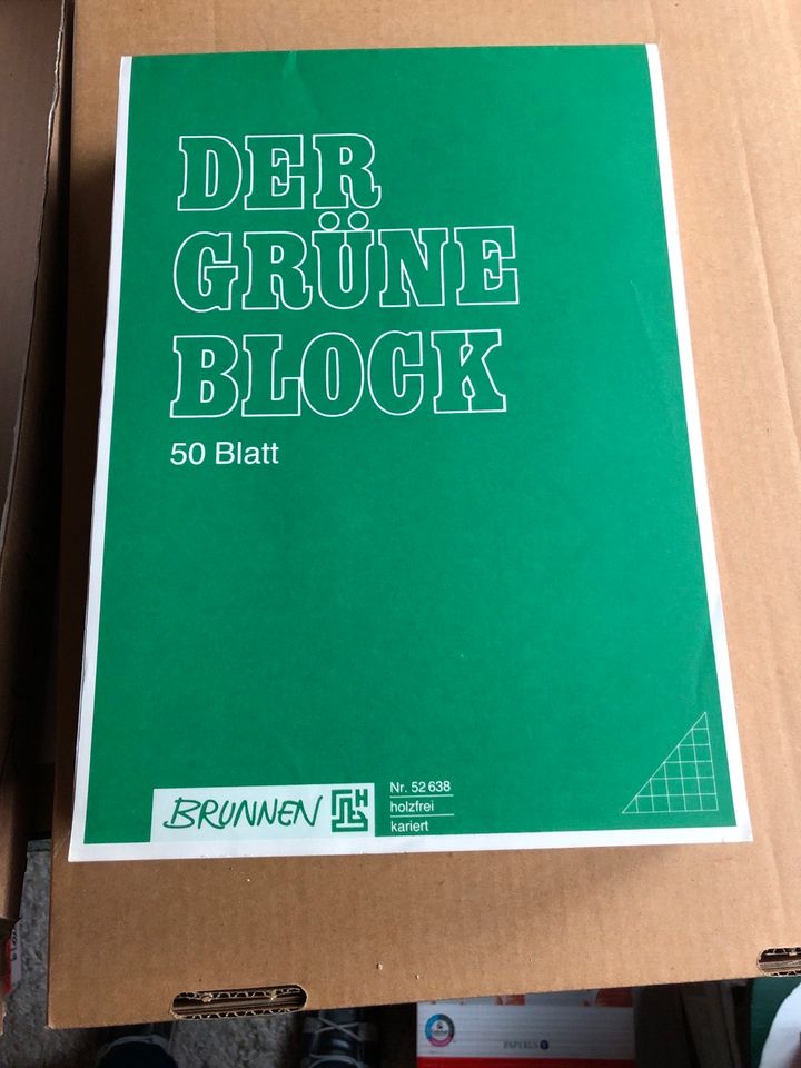 Herlitz oder grüner Brunnen Schulblock ungelocht karriert 50 Bl in Düren