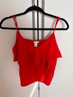 H&M Top Bluse Shirt Rot S 36 Rüschen Volants Nordrhein-Westfalen - Gütersloh Vorschau