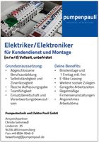 Elektriker / Elektroniker für Kundendienst und Montage (m/w/d) Bayern - Witzmannsberg Vorschau