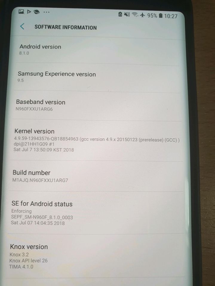 Samsung Galaxy Note 9 (Oreo Android 8.1.0 original FW) ⭐ selten ⭐ in Niederaula