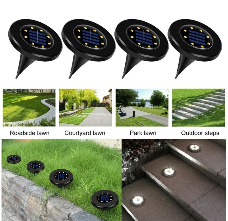 8x LED Solarlampe Bodenstrahler Außen IP65 Gartenleuchte Garten in Bebra