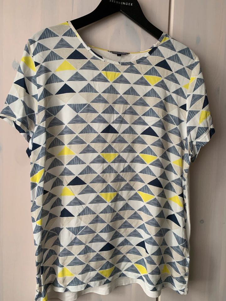 Tommy Hilfiger Shirt XL Kurzarm T-Shirt Bluse gelb blau Muster in Essen