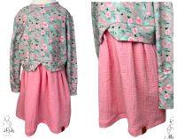 Girly Sweater Kleid Musselin Rosen rosa MorchiKids handmade 134 1 Frankfurt am Main - Kalbach Vorschau