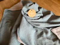 Baby Kuscheldecke Musselin blau/ grau handmade Geschenk Geburt Nordrhein-Westfalen - Bedburg Vorschau