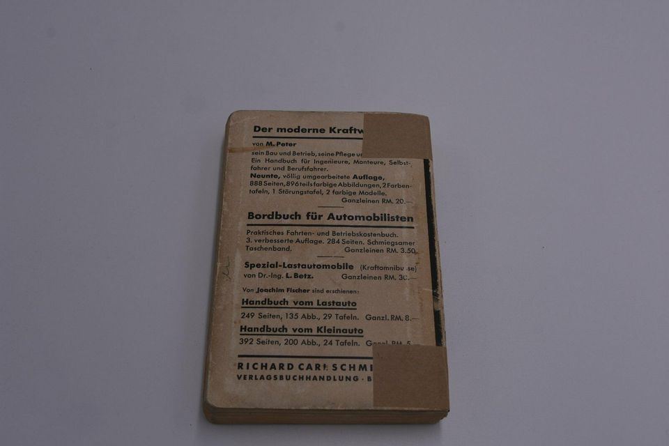 Buch "Kraftfahrlehre (Chauffeurkursus)" Antiquariat 1932 in Erdmannhausen