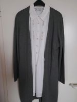 weiße Longbluse mit grauer Longstrickjacke Gr. 38 im Set Hessen - Bebra Vorschau