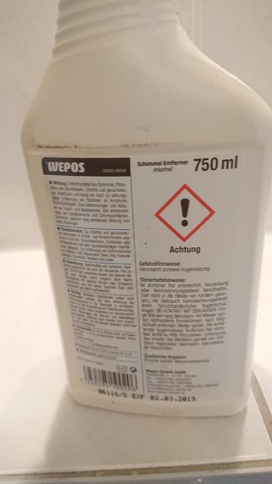 Schimmel Entferner & Hygiene Reiniger v. Wepos 750 ml Sprühflasch in Meißen