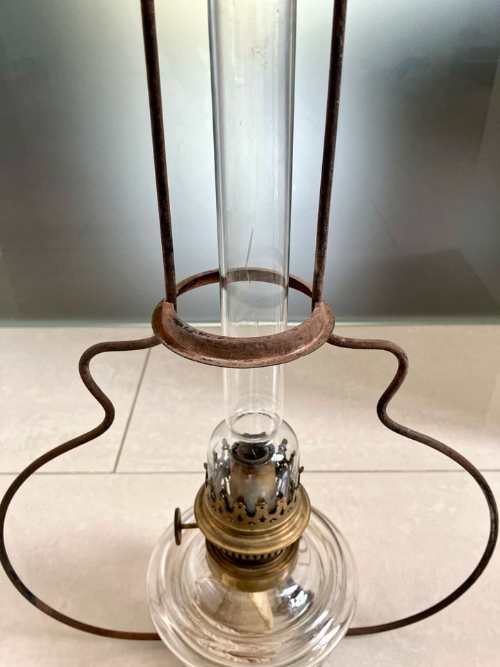Antike Industrie Petroleum Hänge Lampe Kosmos Brenner Gründerzeit in St. Leon-Rot