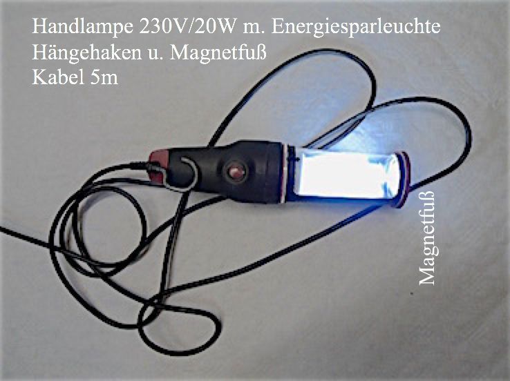 Kabel / Handlampe, Energiesparleuchte 9,.€  + 4,50€ Versand in Aachen