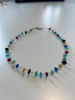 Halskette mit bunten Glassteinelementen Saarland - Tholey Vorschau