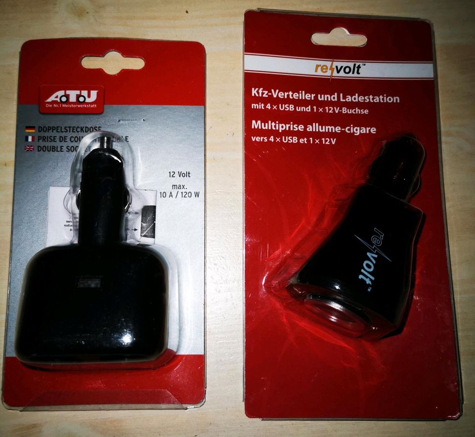 Auto Dopelsteckdose+USB Verteiler Kfz (siehe beide Bilder) Neu in