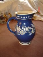 Vintage Vase Krug blau Keramik glasiert unbestoßen 14cm hoch Bayern - Seefeld Vorschau