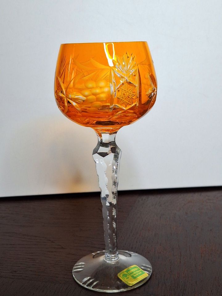 Weinglas, Bleikristall,  Lausitzer Glas, mundgeblasen, 60er 70er in Neumünster