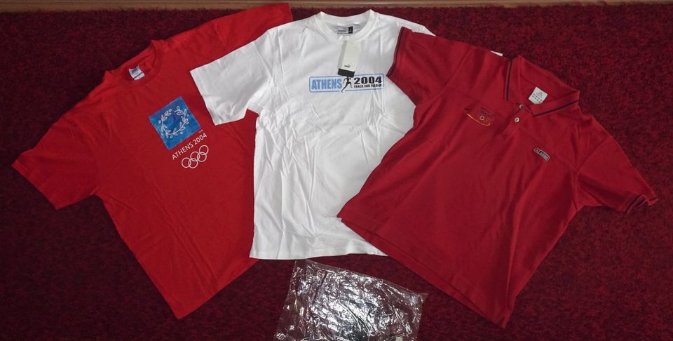 T-Shirts Olympiade Athen 2004 rot = XL, weiß = L in Herrstein