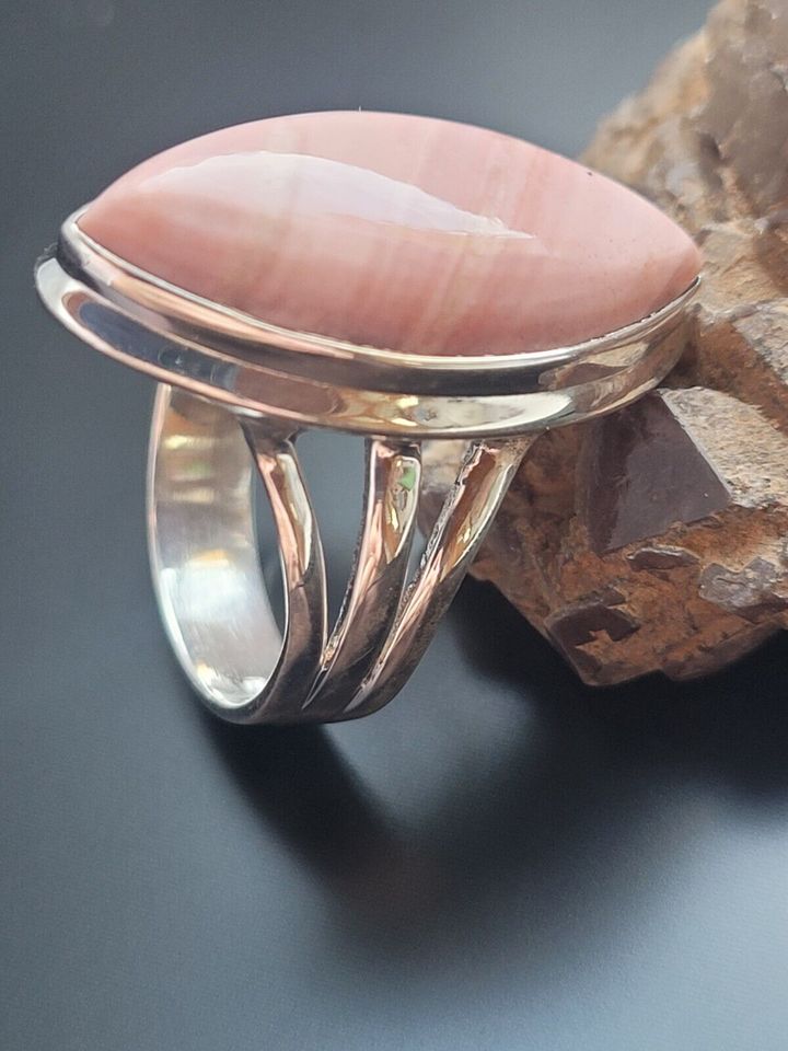 Unikat 925 Sterling Silber Ring australischer Pink Opal Gr. 17,5 in Hessisch Oldendorf