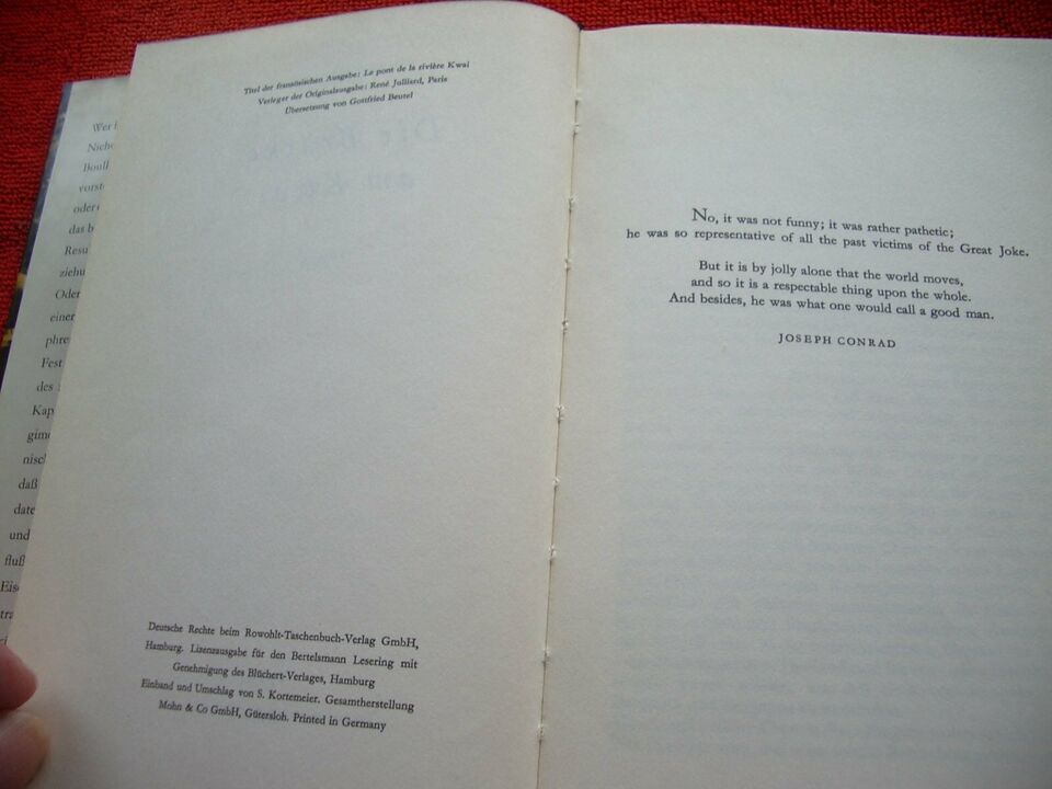 Buch 1958 Kriegsroman PIERRE BOULLE - - - Die Brücke am Kwai in Bottrop