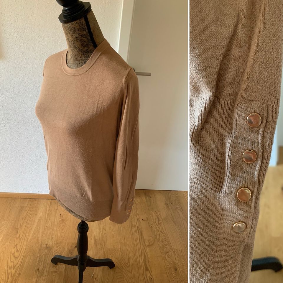 Pullover mit Goldknöpfen ZARA Beige M in Wasserburg am Inn