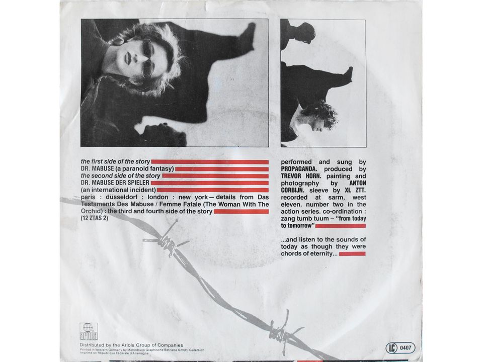 Vinyl 7" Maxi: Propaganda - Dr.Mabuse (12 ZTAS 2, Anton Corbijn) in Düsseldorf