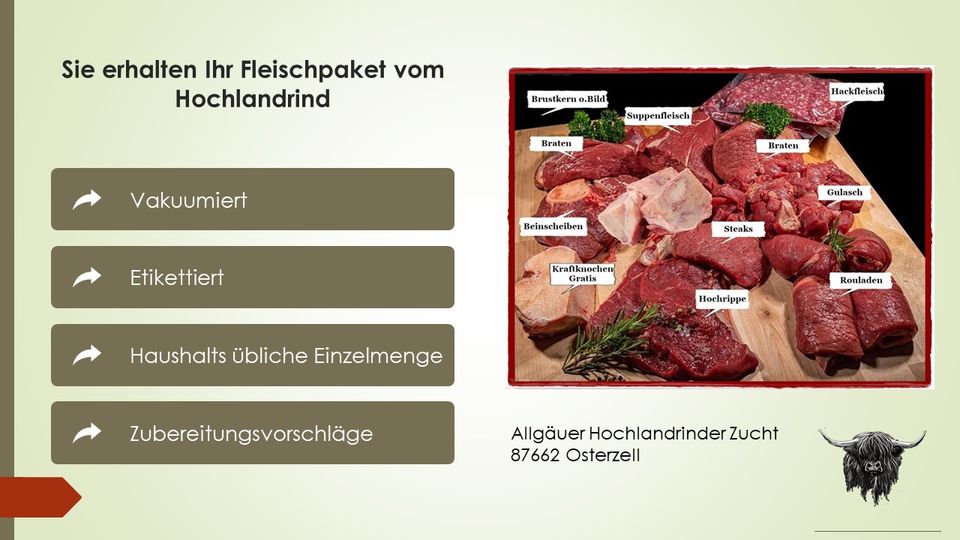 Rindfleisch vom Schottischem Hochlandrind * Termin BBQ Grillpaket in Osterzell