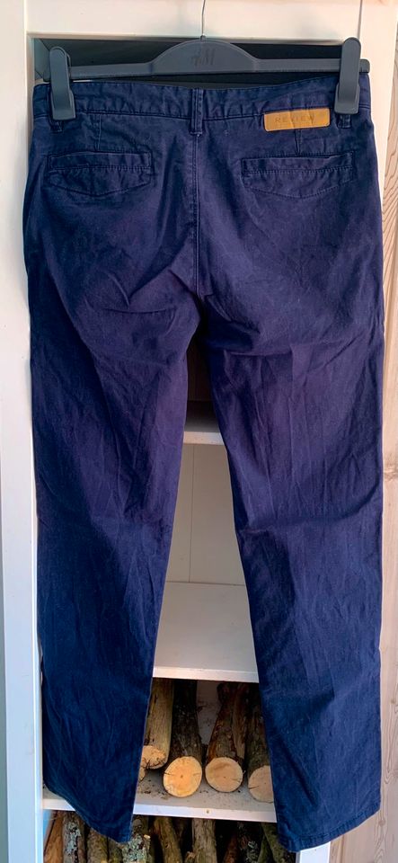 Herren Hose Review dunkelblau Stretch Gr. S in Wiesbaden