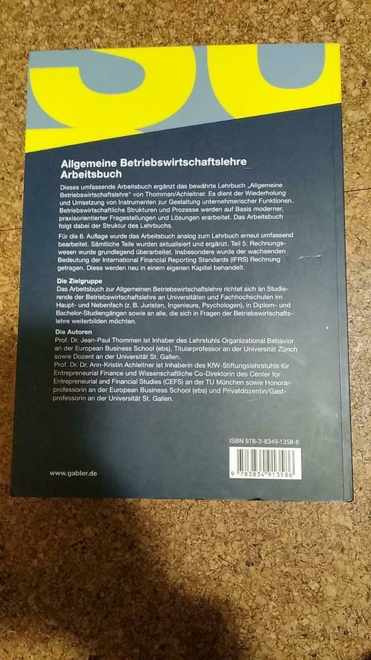 Allgemeine Betriebswirtschaftslehre Arbeitsbuch (Thommen,..) in Borchen